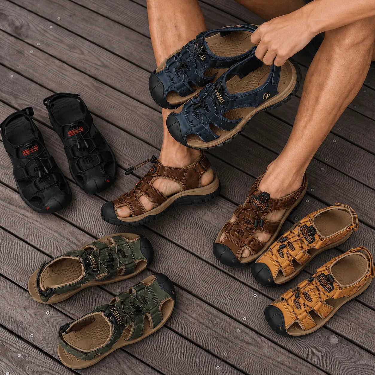 ErgoStride™ - All-Terrain Comfort Sandals for Men